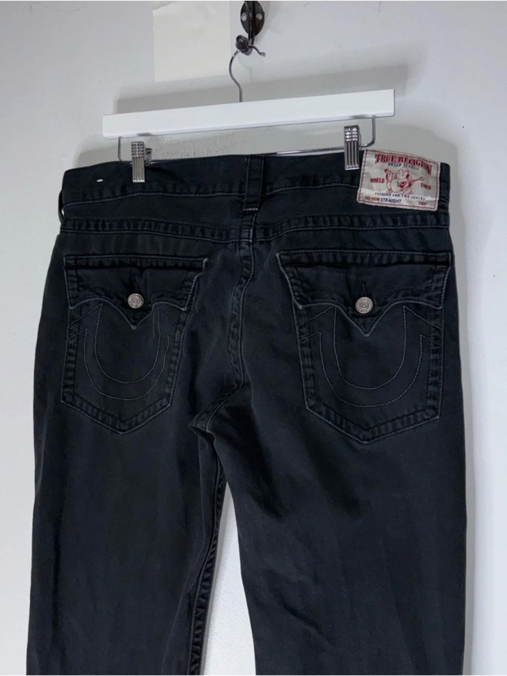 true religion Straight jeans Faded Black Size‎ 38 X 32